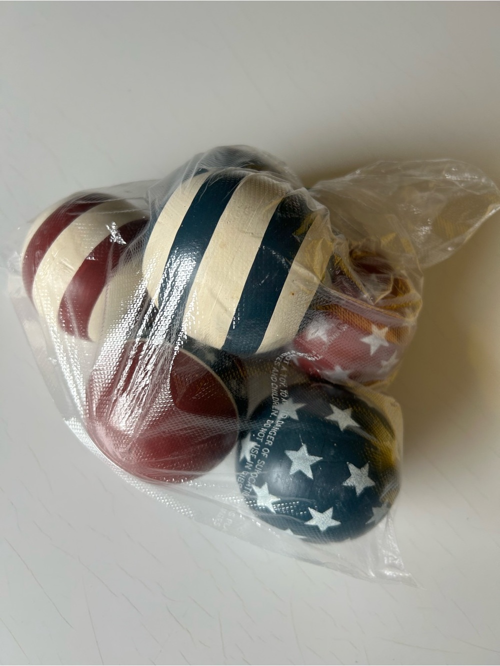Patriotic Decorative Balls Bowl Fillers 4Th of July Red White Blue Set of 6